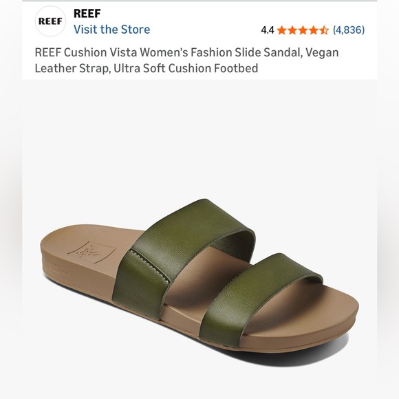Zara Olive Green Women's Slide Sandals - Picture 1 of 4